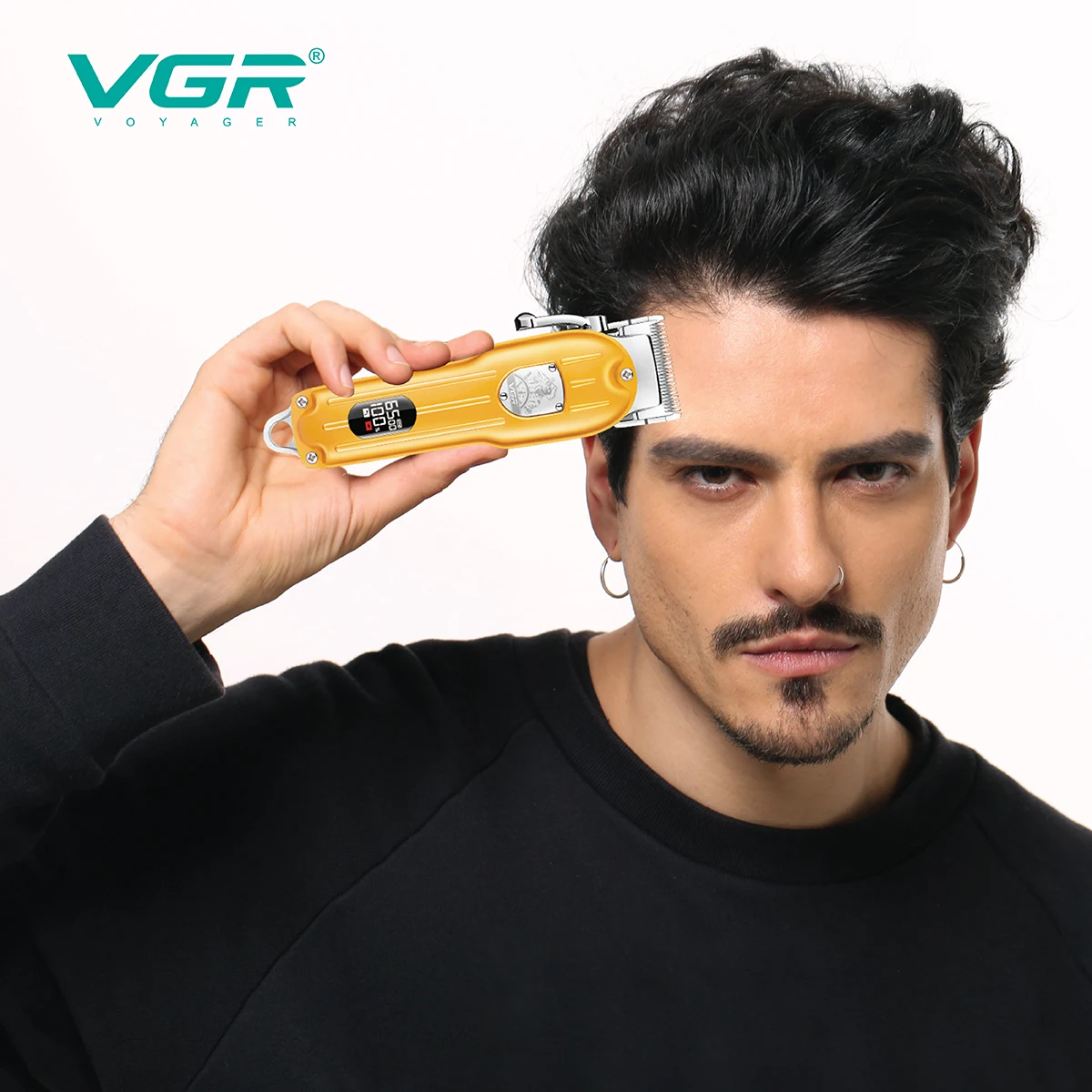 VGR שיער גוזז שיער מקצועי גוזם אלחוטי שיער מכונת חיתוך חשמלי הספר תצוגה דיגיטלית קליפר לגברים V-092 - 4