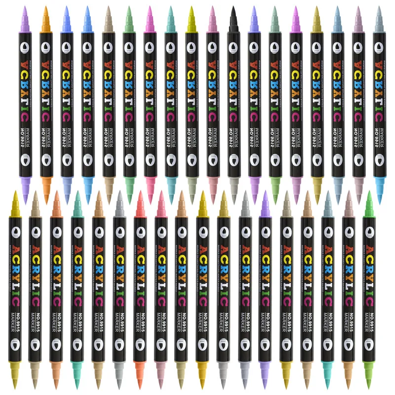 84 צבע כפול בדרך אקריליק סימון כפול צבע עמיד למים עט רך החוד התלמיד יצירות אמנות זכוכית, אבן, מתכת, עץ Plasctic נייר - 3