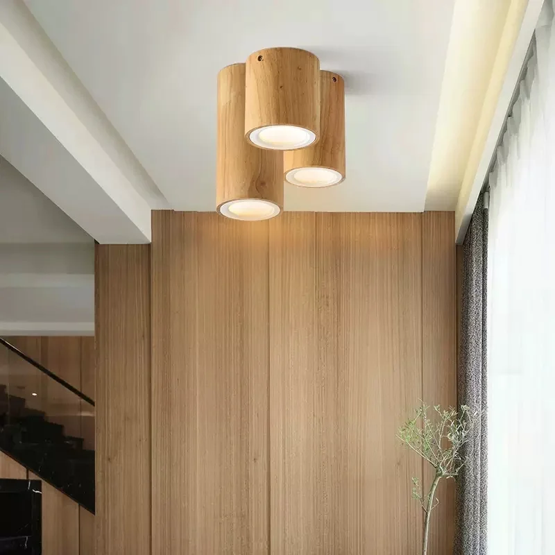 3W נורדי, עץ Led מנורת תקרה מודרנית מרובע עגול Downlight LED עבור מטבח במעבר הסלון הכניסה המקום גופי תאורה - 4