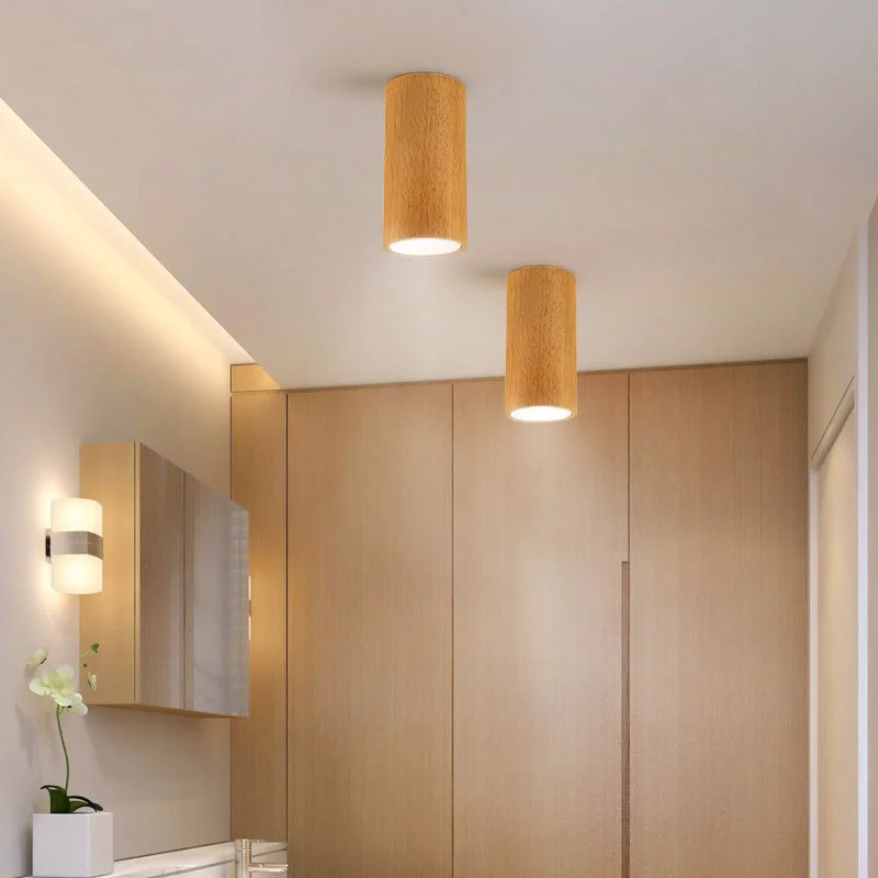 3W נורדי, עץ Led מנורת תקרה מודרנית מרובע עגול Downlight LED עבור מטבח במעבר הסלון הכניסה המקום גופי תאורה - 5