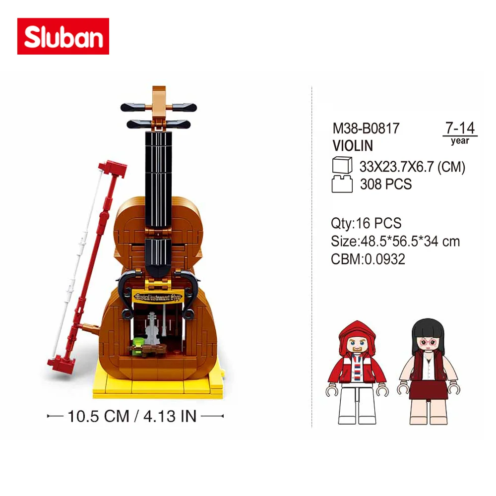Sluban בניין צעצועים חלום הילדות הבורא B0817 כינור 308PCS מיני קישוטים לבנים Compatbile עם המותגים המובילים - 5