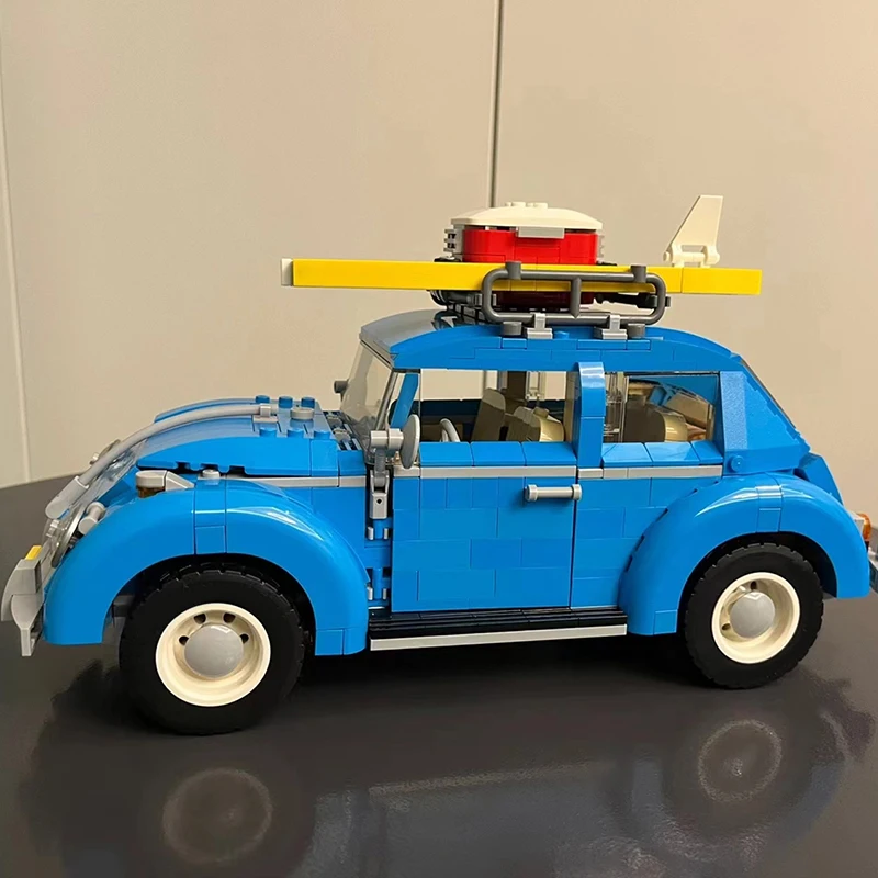טכנית 1193PCS ביול חיפושית אבני הבניין רכב קלאסי 10252 דגם רכב רכב להרכיב לבנים צעצועים מתנות עבור הילד בנים - 2