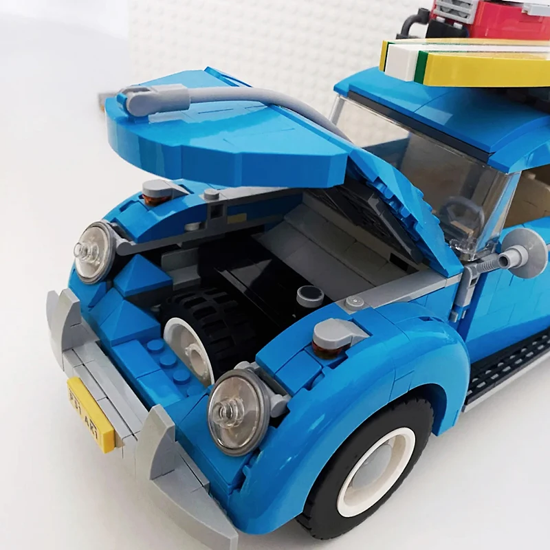 טכנית 1193PCS ביול חיפושית אבני הבניין רכב קלאסי 10252 דגם רכב רכב להרכיב לבנים צעצועים מתנות עבור הילד בנים - 4