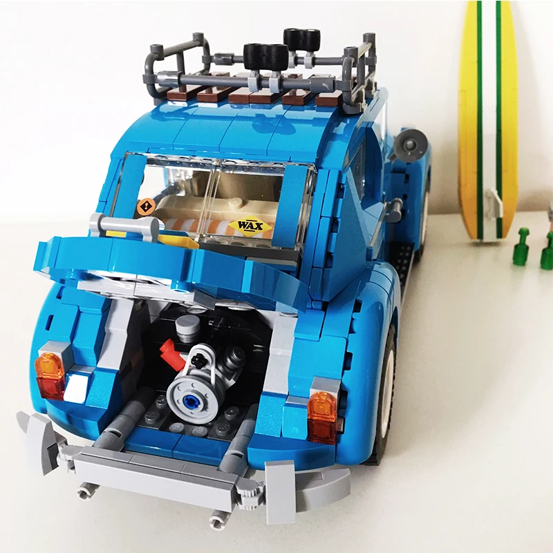 טכנית 1193PCS ביול חיפושית אבני הבניין רכב קלאסי 10252 דגם רכב רכב להרכיב לבנים צעצועים מתנות עבור הילד בנים - 5