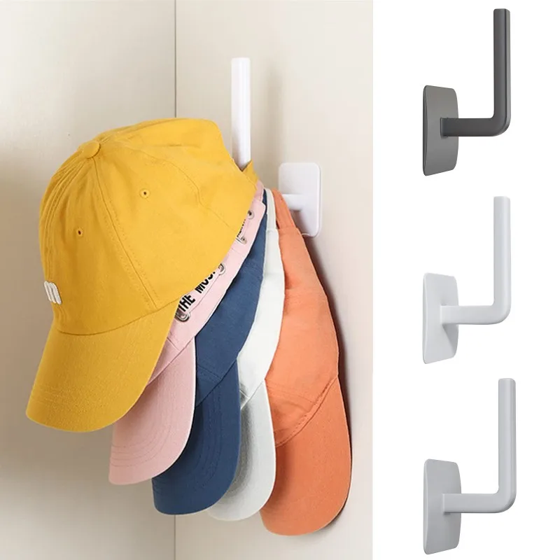 כובע בעל אגרוף-חופשי הר קיר קרס על כובע בייסבול מקרית כובע אחסון ארגונית הוק דבק נייד הדלת בארון על קולב - 0