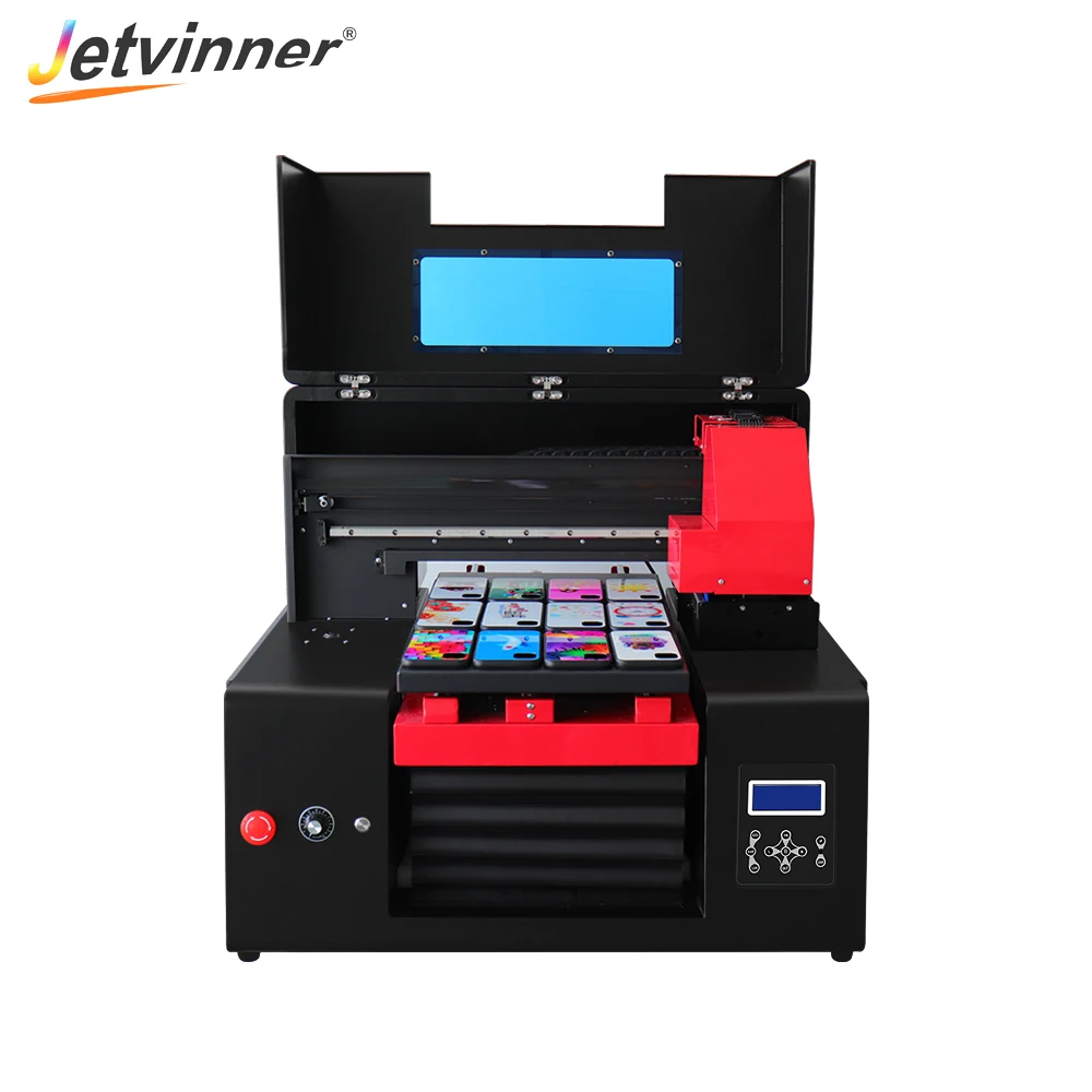 Jetvinner אוטומטי A3+ מדפסת UV LED עם לכה 3360 בנוסף מדפסת עם XP600 ראש ההדפסה עבור מקרה טלפון עץ מכונת הדפסה - 2