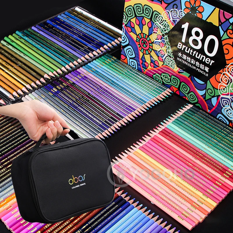Brutfuner 180/160/150/120/72/48/12 צבעים מקצועיים צבע השמן עפרונות מוכן עם התיק סקיצה צבעוניים עפרונות צבעוניים אמנות Supplie - 0
