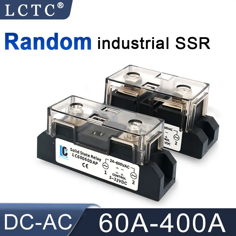 אקראי תעשייתי SSR 60A 80A 100A 120A 150A 200A 250A 300A 350A 400A DC ל-AC מתח גבוה SSR כבד חובה מוצק מצב ממסר - 0