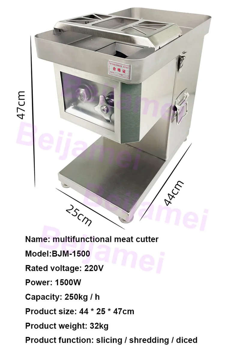 BEIJAMEI חשמלי בשר Slicers מסחרי בשר מכונת חיתוך אוטומטי מטחנת בשר חיתוך בלוק מכונת חיתוך - 5