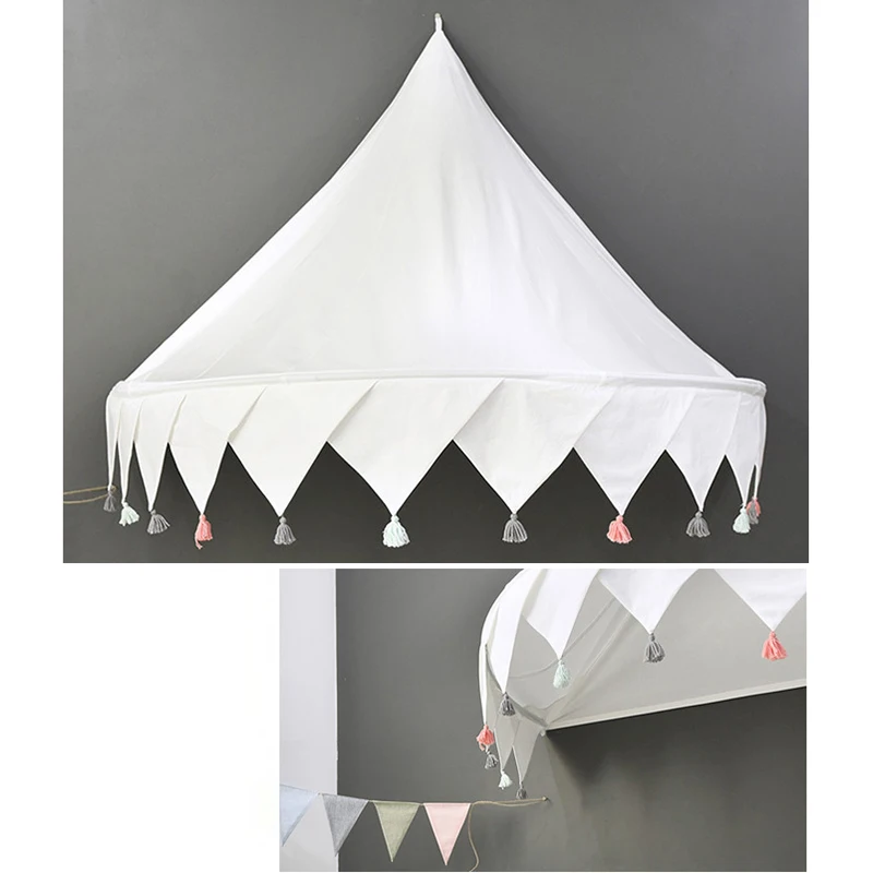ילדים אוהל אוהלים ילדים משחקים בבית הטירה כותנה אוהל מתקפל מיטת אפריון וילון מיטת תינוק רשת בנות ילד קישוט החדר - 5